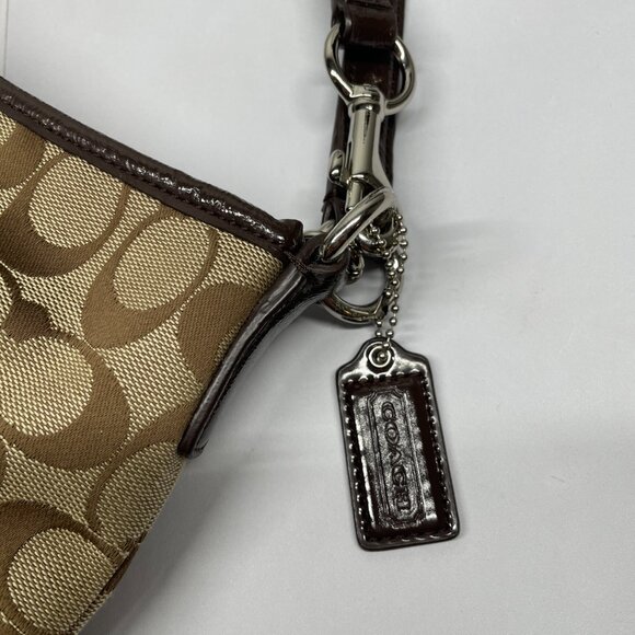 Coach Signature Handbag Purse F29941 Brown Canvas Monogram Crossbody Shoulder - Picture 2 of 10